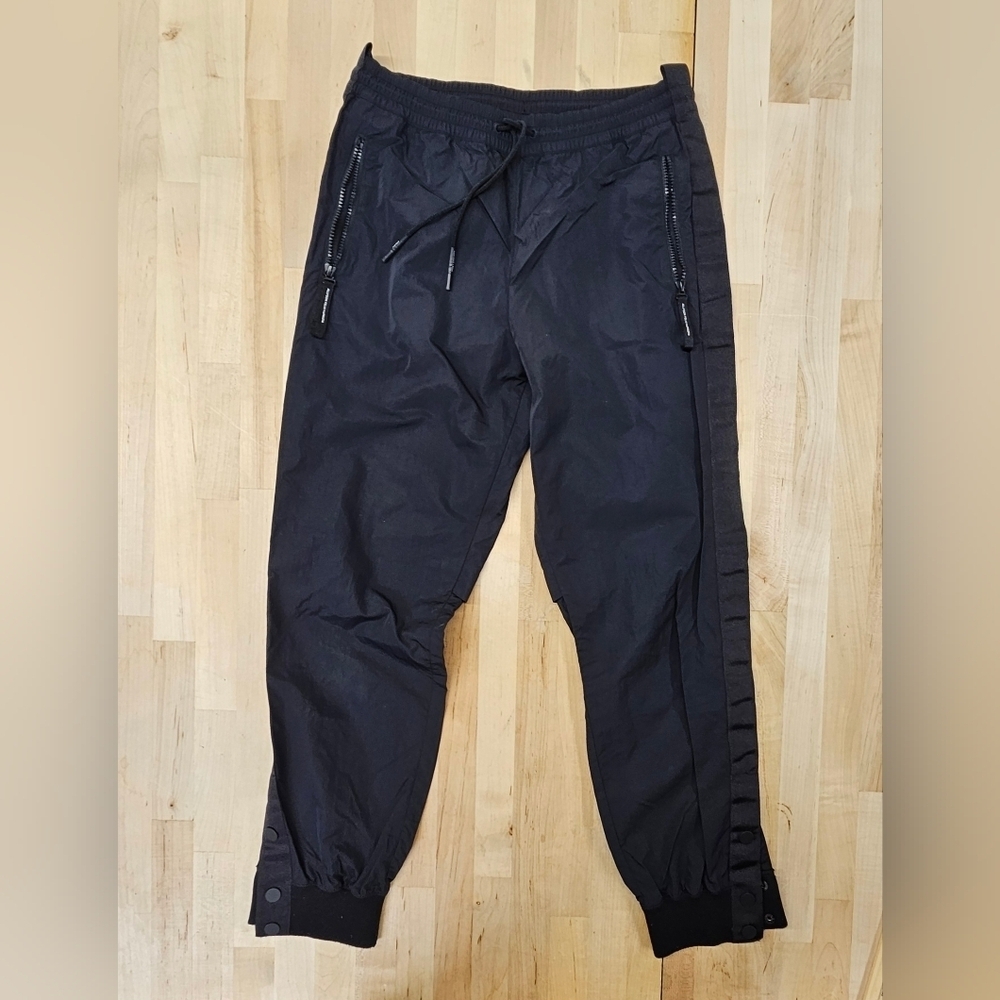 Athleta Allyson Felix Women Legend Track Pants Small Black Nylon Zip Pocket